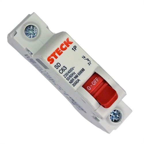 Kit C/5 - Disjuntor Steck Din Unipolar 63A Sd61 C Sdd61C63