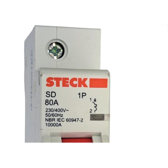 Kit C/3 - Disjuntor Steck Din Unipolar 80A Sd1 C Sdd1C80