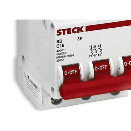 Kit C/4 - Disjuntor Steck Din Tripolar 25A Sd63 C Sdd63C25 Kit C/4 - Disjuntor Steck Din Tripolar 25A Sd63 C Sdd63C25