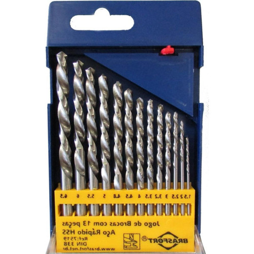 Broca Aco Rapido Brasfort 1,5 A 6,5 13 Pecas 7519 Broca Aco Rapido Brasfort 1,5 A 6,5 13 Pecas 7519