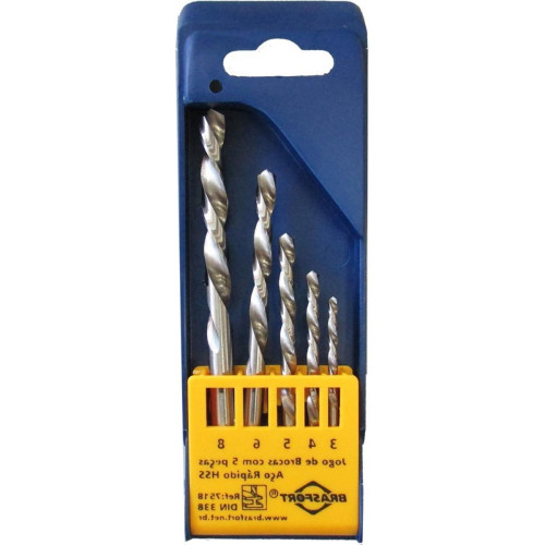 Broca Aco Rapido Brasfort 3 A 8Mm 5 Pecas 7518 Broca Aco Rapido Brasfort 3 A 8Mm 5 Pecas 7518