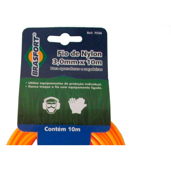 Fio De Nylon Brasfort Redondo 3,0Mm/ 10M 7536 Fio De Nylon Brasfort Redondo 3,0Mm/ 10M 7536