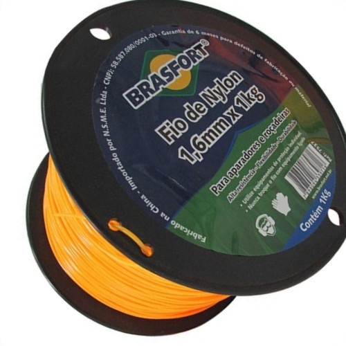 Fio De Nylon Brasfort Redondo 1,6Mm/430M 1Kg 7537 Fio De Nylon Brasfort Redondo 1,6Mm/430M 1Kg 7537