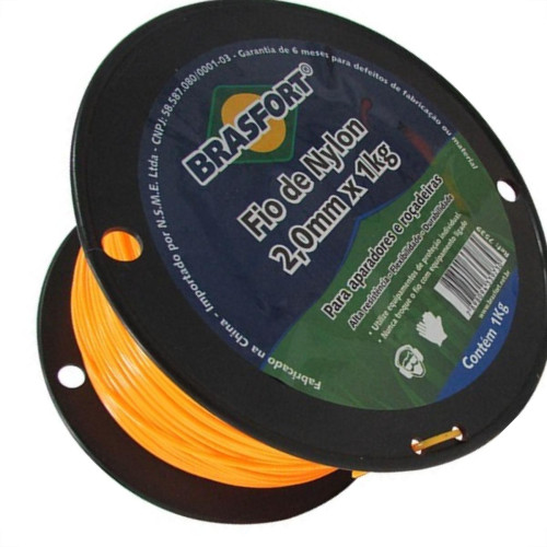 Fio De Nylon Brasfort Redondo 2,0Mm/280M 1Kg 7539 Fio De Nylon Brasfort Redondo 2,0Mm/280M 1Kg 7539