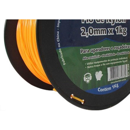 Fio De Nylon Brasfort Redondo 2,0Mm/280M 1Kg 7539 Fio De Nylon Brasfort Redondo 2,0Mm/280M 1Kg 7539