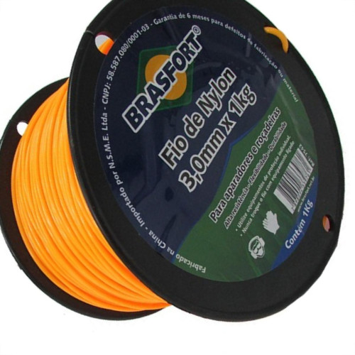 Fio De Nylon Brasfort Redondo 3,0Mm/120M 1Kg 7542 Fio De Nylon Brasfort Redondo 3,0Mm/120M 1Kg 7542