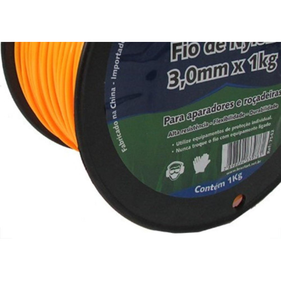 Fio De Nylon Brasfort Redondo 3,0Mm/120M 1Kg 7542 Fio De Nylon Brasfort Redondo 3,0Mm/120M 1Kg 7542
