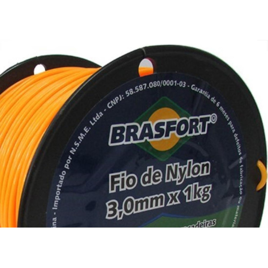 Fio De Nylon Brasfort Redondo 3,0Mm/120M 1Kg 7542 Fio De Nylon Brasfort Redondo 3,0Mm/120M 1Kg 7542