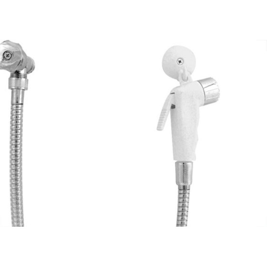 Ducha Higienica Higiban Inox 1,2M Com Rgistro Com Gatilho Branco 203031-001