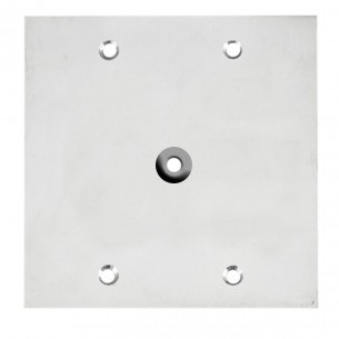 Placa Piso Inox 4X4 Com Furo Pi44F