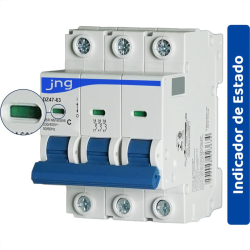 Disjuntor Jng Din Dz47-63 Tripolar 25A C 51318
