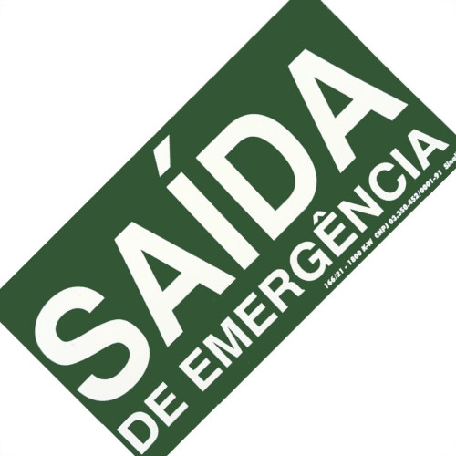 Placa Sinalizacao Pvc 15X30 ''Saida Emergencia'' Fluorescente 315Am Placa Sinalizacao Pvc 15X30 ''Saida Emergencia'' Fluorescente 315Am
