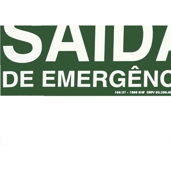 Placa Sinalizacao Pvc 15X30 ''Saida Emergencia'' Fluorescente 315Am Placa Sinalizacao Pvc 15X30 ''Saida Emergencia'' Fluorescente 315Am