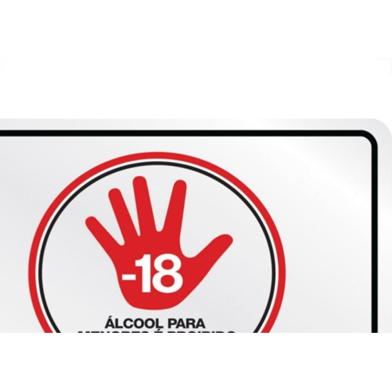 Placa Sinalizacao Aluminio 20X25 ''Lei Alcool Menor'' 190Sp Placa Sinalizacao Aluminio 20X25 ''Lei Alcool Menor'' 190Sp