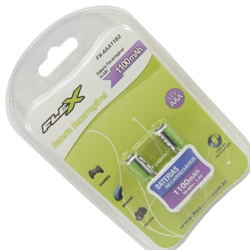 Pilha Recarregavel Flexgold Palito ''Aaa'' 2 Pecas 1100Mah Fx-Aaa11B2 Pilha Recarregavel Flexgold Palito ''Aaa'' 2 Pecas 1100Mah Fx-Aaa11B2