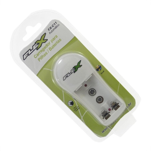 Carregador Para Pilhas 2Aa/Aaa Ou 1 Bateria 9V Flex Bivolt Fx. C.11 Carregador Para Pilhas 2Aa/Aaa Ou 1 Bateria 9V Flex Bivolt Fx. C.11