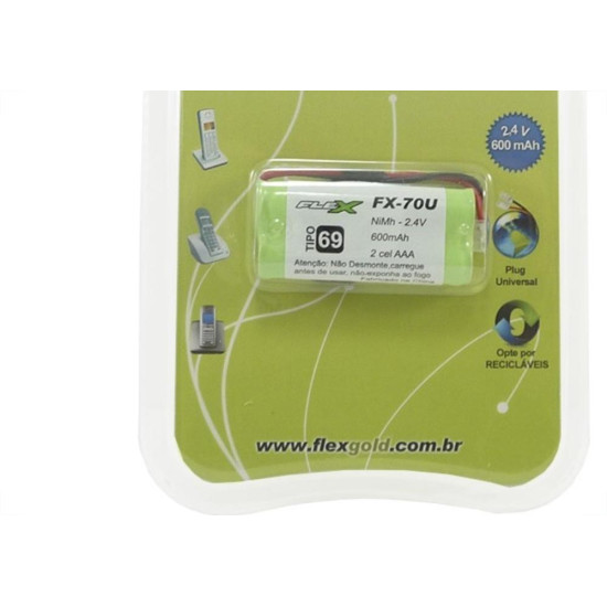 Bateria Telefone Universal Flex 2,4V 600Mah Fx-70U Bateria Telefone Universal Flex 2,4V 600Mah Fx-70U