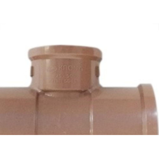 Tee Marrom Krona Liso Liso Liso Reducao 75Mmx50Mm 472 - Kit C/5 