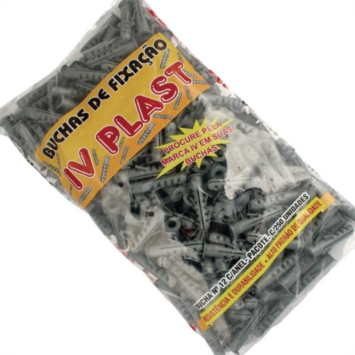 Bucha Fixacao Ivplast Com Anel 12 Saco 250 Pecas