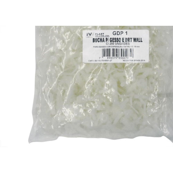 Bucha Fixacao Ivplast Gesso ''Gesso Drywall P1'' 250 Pecas