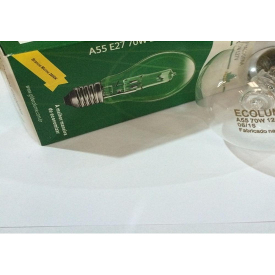 Lampada Halogena Bulbo Ecolume 70W X 127V E27 248 Lampada Halogena Bulbo Ecolume 70W X 127V E27 248