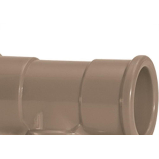 Tee Marrom Amanco Liso/Liso/Liso 40Mm 11837 - Kit C/10 Tee Marrom Amanco Liso/Liso/Liso 40Mm 11837 - Kit C/10