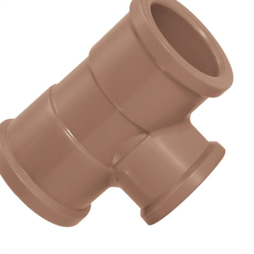 Tee Marrom Amanco Reducao Liso/Liso/Liso 40Mmx32Mm 11824 - Kit C/10 Tee Marrom Amanco Reducao Liso/Liso/Liso 40Mmx32Mm 11824 - Kit C/10
