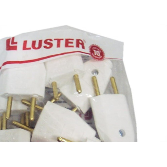 Pino Macho 2 Polos Luster 10A Branco 2062 - Kit C/10 Pino Macho 2 Polos Luster 10A Branco 2062 - Kit C/10