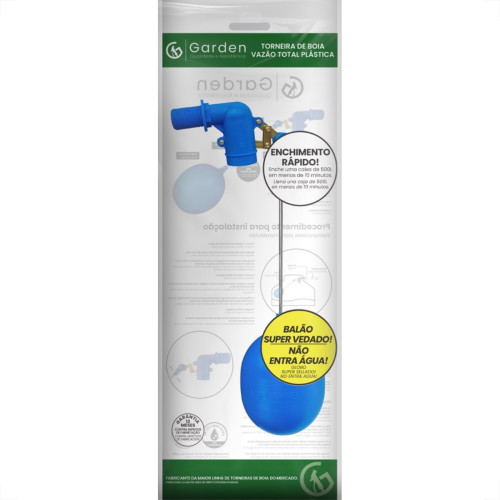 Torneira Boia Garden Vazao Total Pvc 3/4'' 12361Pe