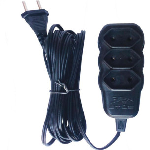 Extensao Elite Tripolar Paralelo 2X0,75 Preta 3M 665