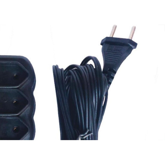 Extensao Elite Tripolar Paralelo 2X0,75 Preta 3M 665