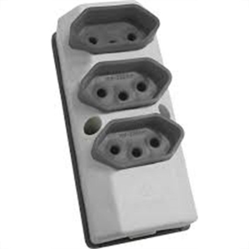 Tomada Barra Perlex Tripla 2 Polos +Terra 10A Cinza 2100/2 Tomada Barra Perlex Tripla 2 Polos +Terra 10A Cinza 2100/2