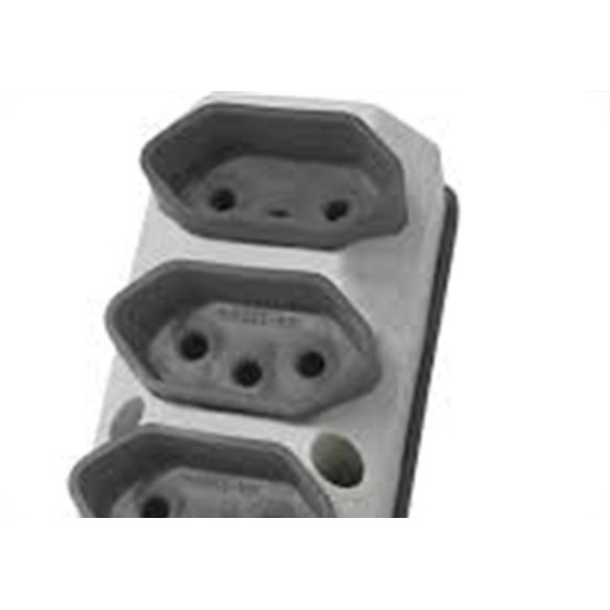 Tomada Barra Perlex Tripla 2 Polos +Terra 10A Cinza 2100/2 Tomada Barra Perlex Tripla 2 Polos +Terra 10A Cinza 2100/2