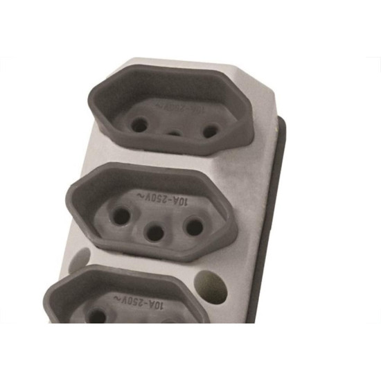 Tomada Barra Perlex Tripla 2 Polos +Terra 20A Cinza 2120/2 Tomada Barra Perlex Tripla 2 Polos +Terra 20A Cinza 2120/2