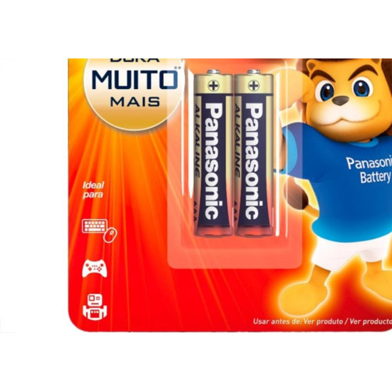 Pilha Panasonic Alcalina Palito Aaa Cartela 2 Pecas Lr03Xab/2B192 Pilha Panasonic Alcalina Palito Aaa Cartela 2 Pecas Lr03Xab/2B192