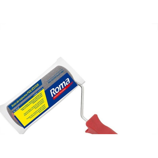 Rolo Poliester Roma Cinza 09Cm Com Cabo 430 09