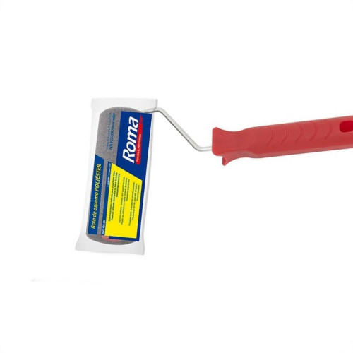Rolo Poliester Roma Cinza 15Cm Com Cabo 430-15 Rolo Poliester Roma Cinza 15Cm Com Cabo 430-15