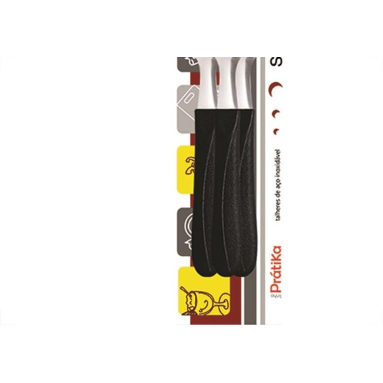 Garfo Simonagio Sobremesa Pratik 3 Pecas Preta 120.103.0202.002