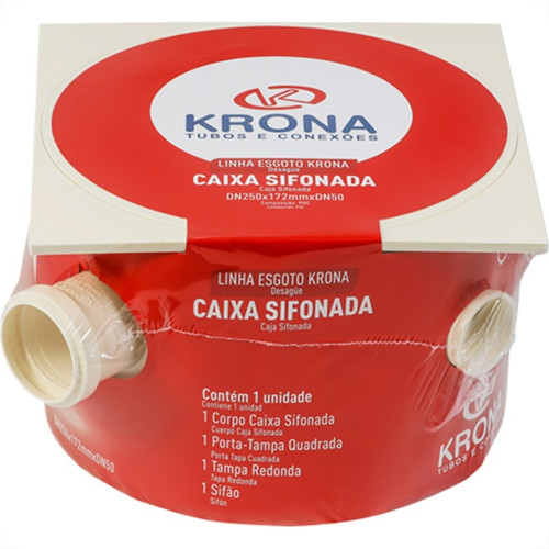 Caixa Sifonada Krona Branca Quadrada 250X172X50 924