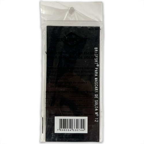 Vidro Retangular Escuro Mascara Solda 12 8074 - Kit C/25