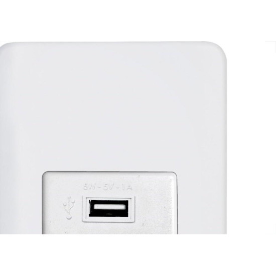 Conjunto Perlex Aros 4X2 Branco Com Placa(1Tomada Usb) 7317 Conjunto Perlex Aros 4X2 Branco Com Placa(1Tomada Usb) 7317