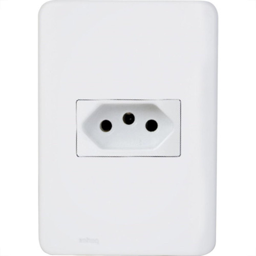 Kit C/2 - Conjunto Perlex Aros 4X2 Branco Com Placa(1Toma... Kit C/2 - Conjunto Perlex Aros 4X2 Branco Com Placa(1Toma...