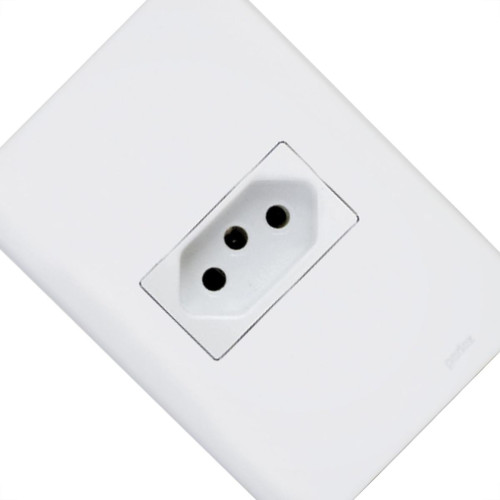 Kit C/2 - Conjunto Perlex Aros 4X2 Branco Com Placa(1Toma... Kit C/2 - Conjunto Perlex Aros 4X2 Branco Com Placa(1Toma...