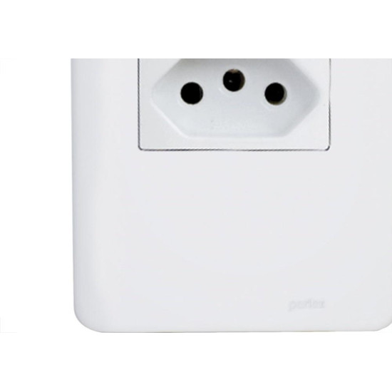 Kit C/3 - Conjunto Perlex Aros 4X2 Branco Com Placa(1Toma...