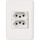 Kit C/2 - Conjunto Perlex Aros 4X2 Branco Com Placa(2Toma...