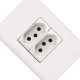 Kit C/2 - Conjunto Perlex Aros 4X2 Branco Com Placa(2Toma...
