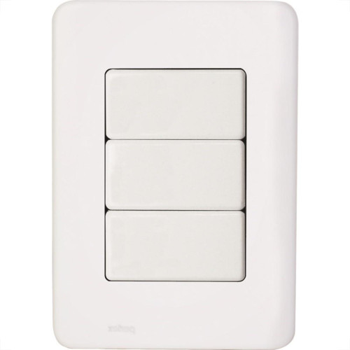 Conjunto Perlex Aros 4X2 Branco Com Placa(3Simples) 7383 Conjunto Perlex Aros 4X2 Branco Com Placa(3Simples) 7383