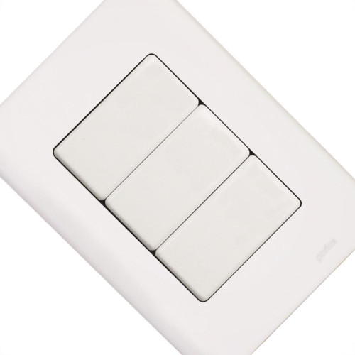 Conjunto Perlex Aros 4X2 Branco Com Placa(3Simples) 7383 Conjunto Perlex Aros 4X2 Branco Com Placa(3Simples) 7383