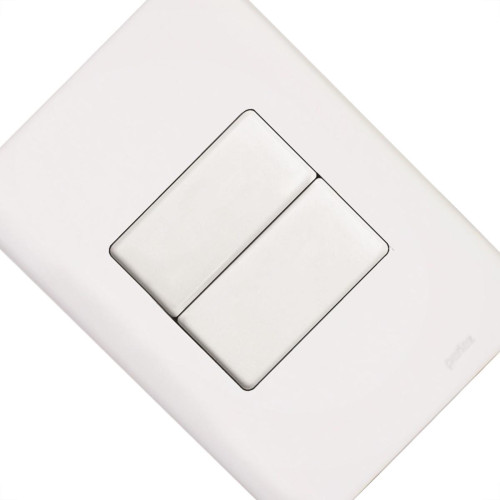 Kit C/2 - Conjunto Perlex Aros 4X2 Branco Com Placa(1Simp... Kit C/2 - Conjunto Perlex Aros 4X2 Branco Com Placa(1Simp...