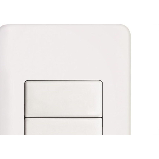 Kit C/2 - Conjunto Perlex Aros 4X2 Branco Com Placa(1Simp... Kit C/2 - Conjunto Perlex Aros 4X2 Branco Com Placa(1Simp...